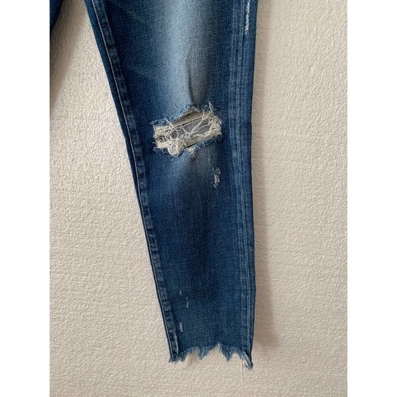 Moussy Womens Straight Leg Jeans Blue Distressed Medium Wash Mid Rise Japan 29 - Picture 2 of 6